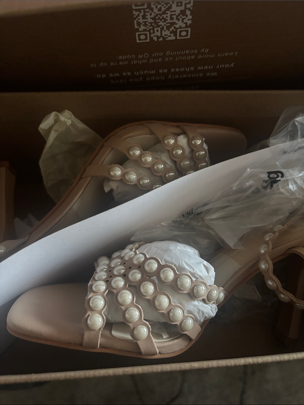 Dolce Vita Pearl-Strap Blush Heeled Sandal - Picture 2 of 3